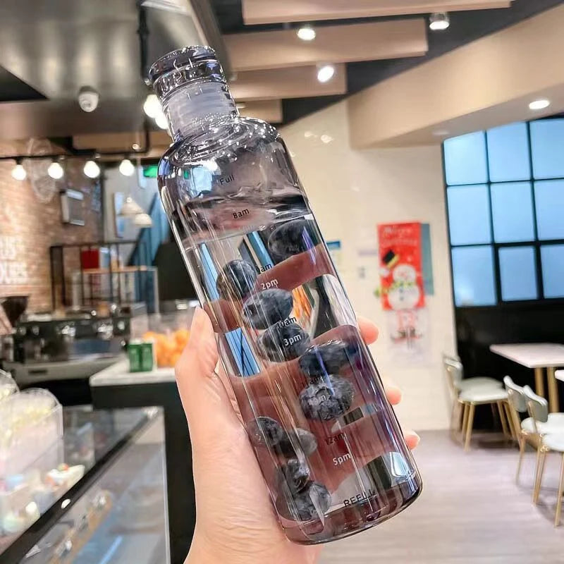 Portable Time Marked Water Bottle – 500ML/750ML Leakproof