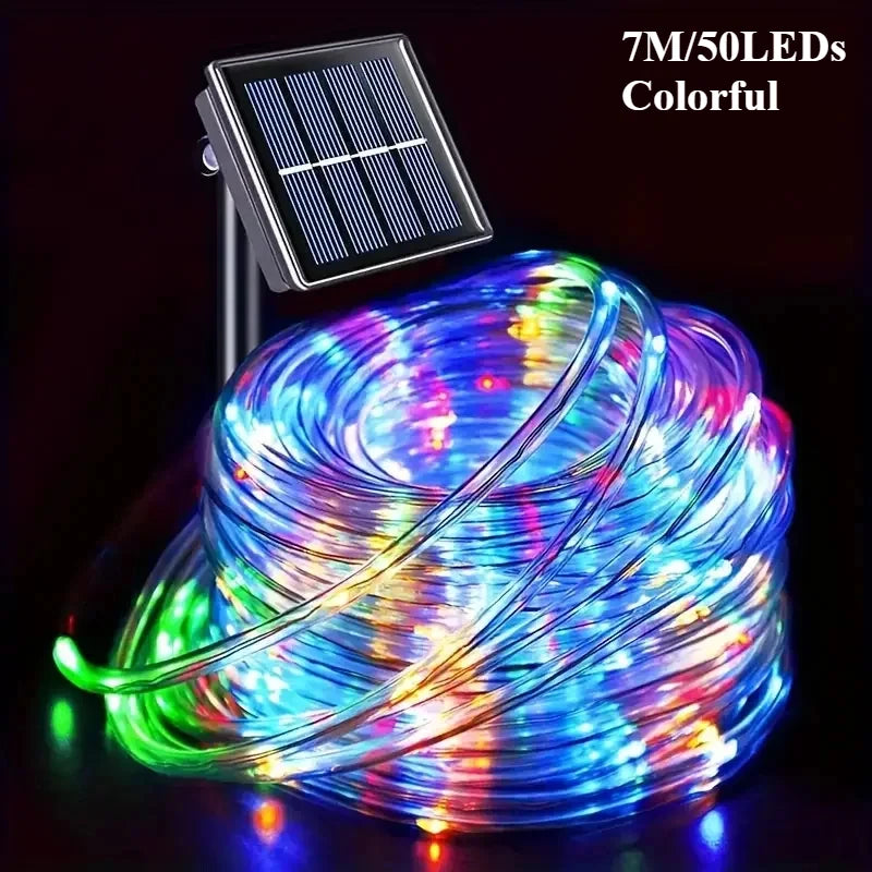 Solar Rope Fairy Lights – 8 Modes Waterproof Outdoor Garland