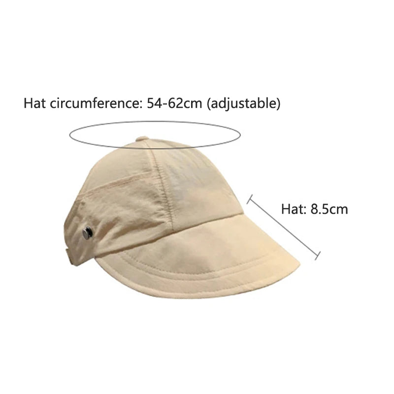 Foldable Wide Brim Sun Hat with Ponytail Slot