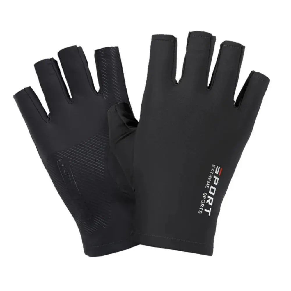 Ice Silk Half-Finger Gloves for Sports & Driving