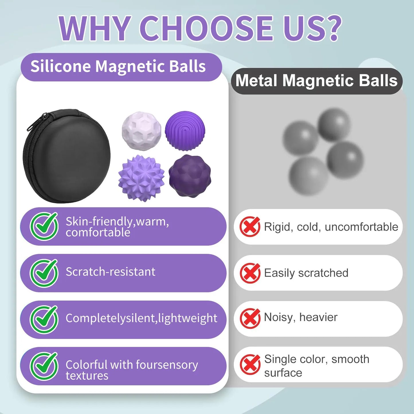 Silicone Magnetic Fidget Balls for Stress & Anxiety Relief
