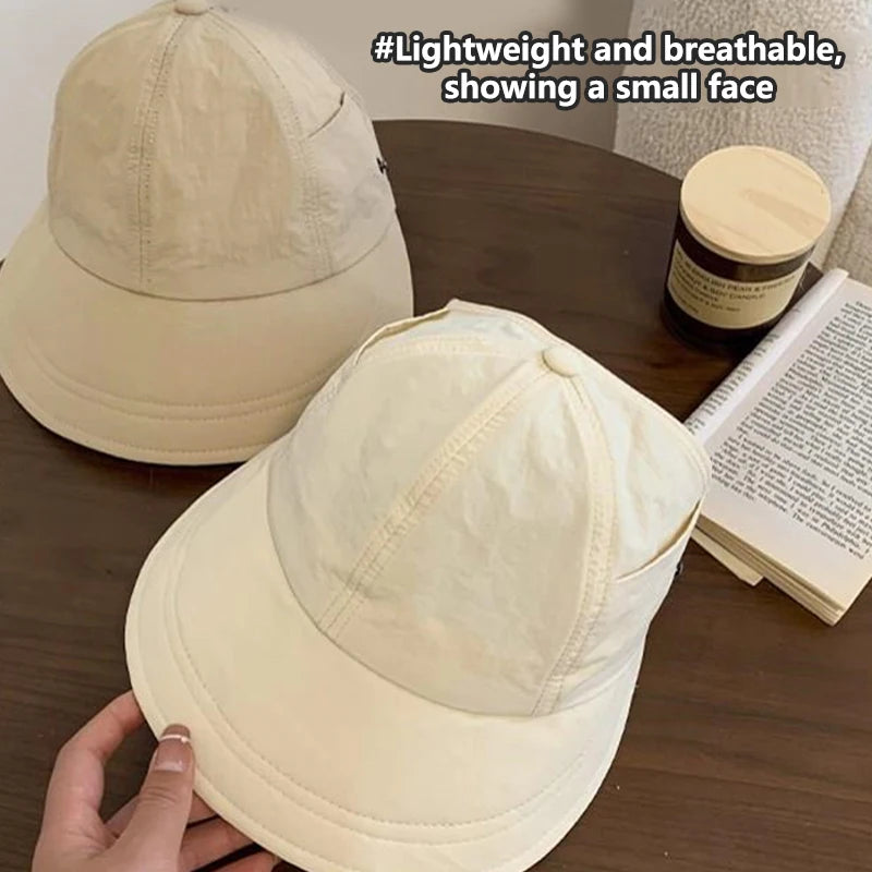 Foldable Wide Brim Sun Hat with Ponytail Slot