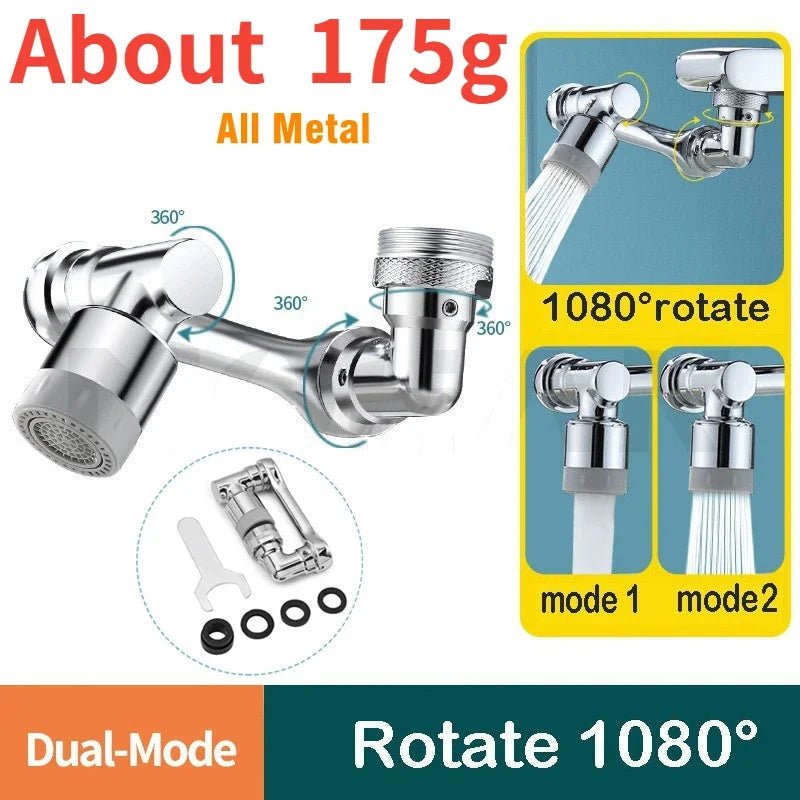 1080° Universal Rotation Faucet Sprayer Head – Dual-Mode Splash Filter