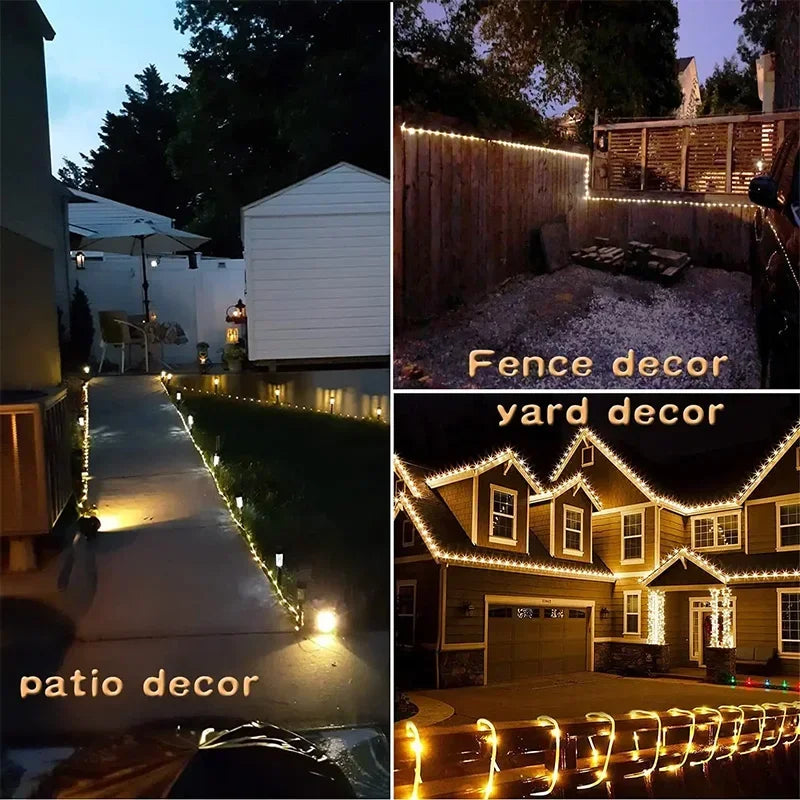 Solar Rope Fairy Lights – 8 Modes Waterproof Outdoor Garland