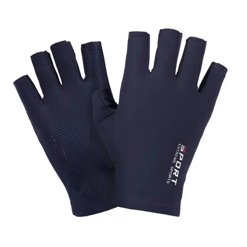 Ice Silk Half-Finger Gloves for Sports & Driving