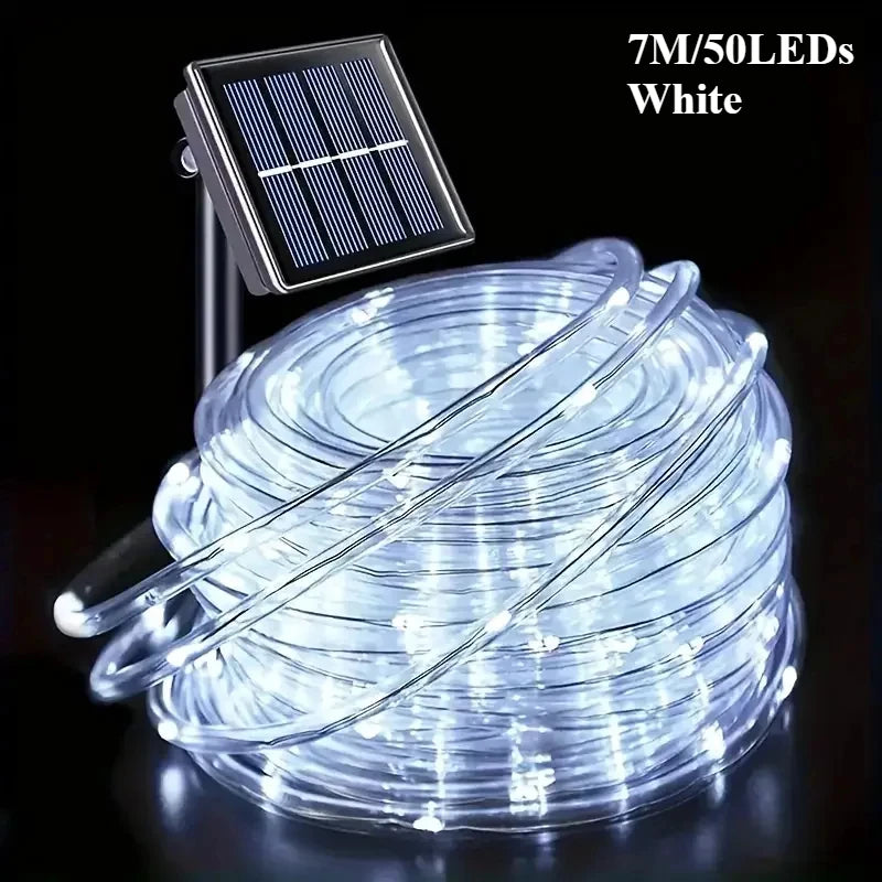 Solar Rope Fairy Lights – 8 Modes Waterproof Outdoor Garland