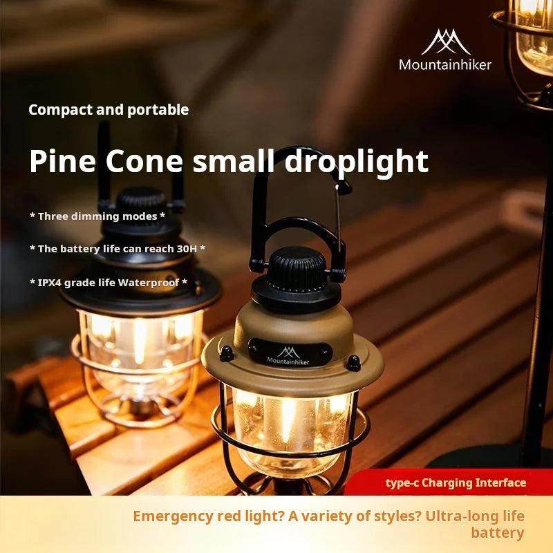 Retro LED Camping Lantern – Rechargeable & Waterproof