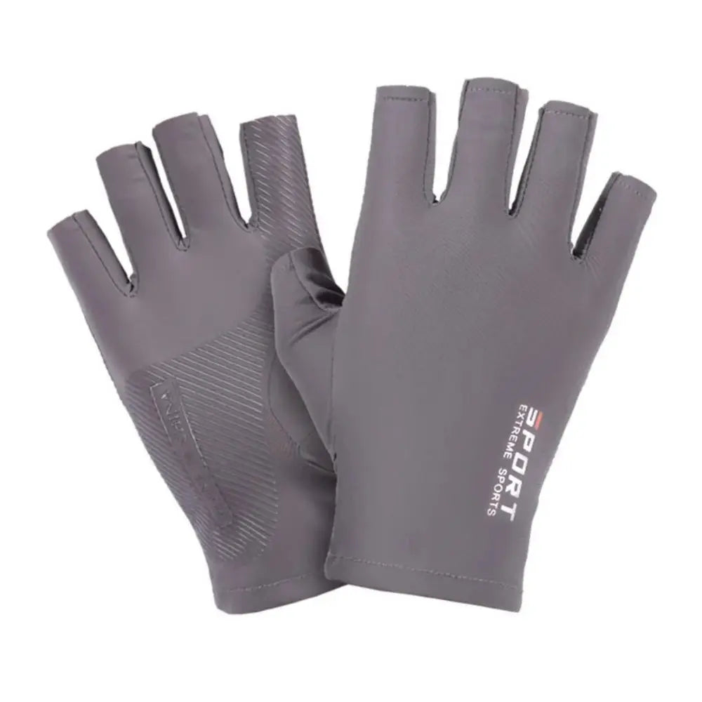 Ice Silk Half-Finger Gloves for Sports & Driving
