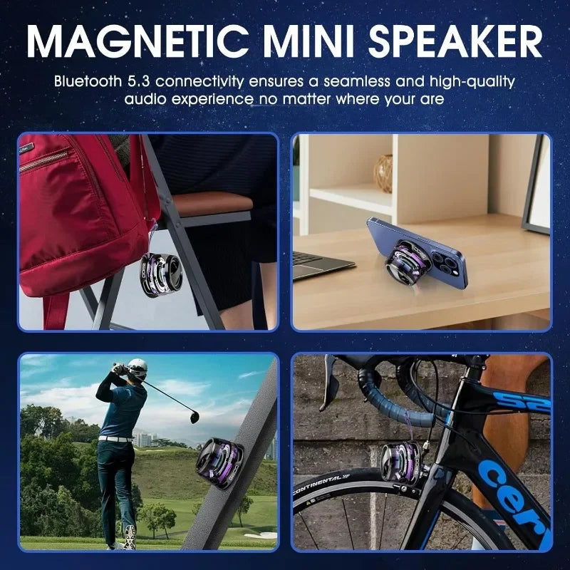 Magnetic Mini Bluetooth Speaker with RGB Light & Phone Stand