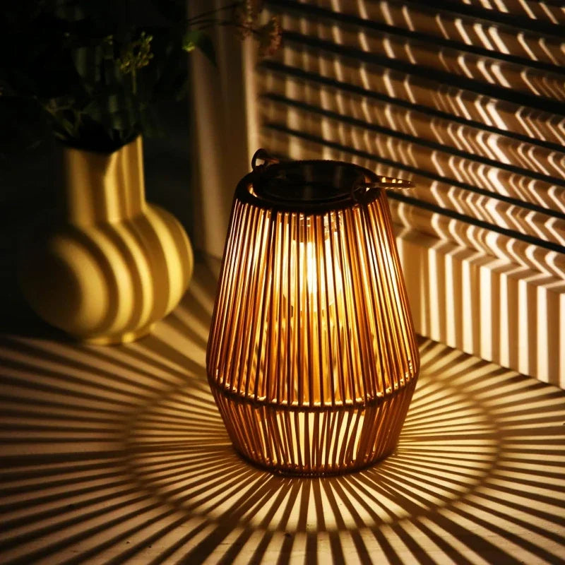 Handwoven Solar Lantern for Garden, IP65 Waterproof Outdoor Light