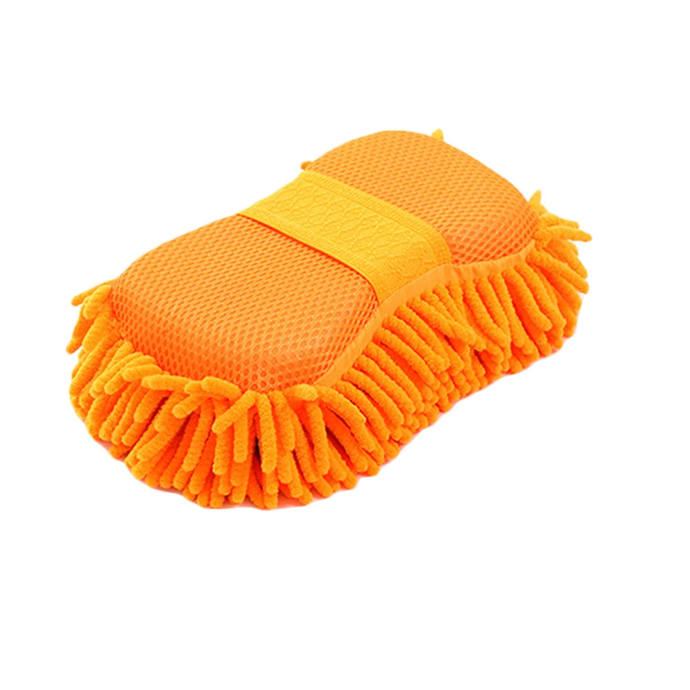 Chenille Microfiber Car Wash Mitt – Hand Strap Cleaning Pad