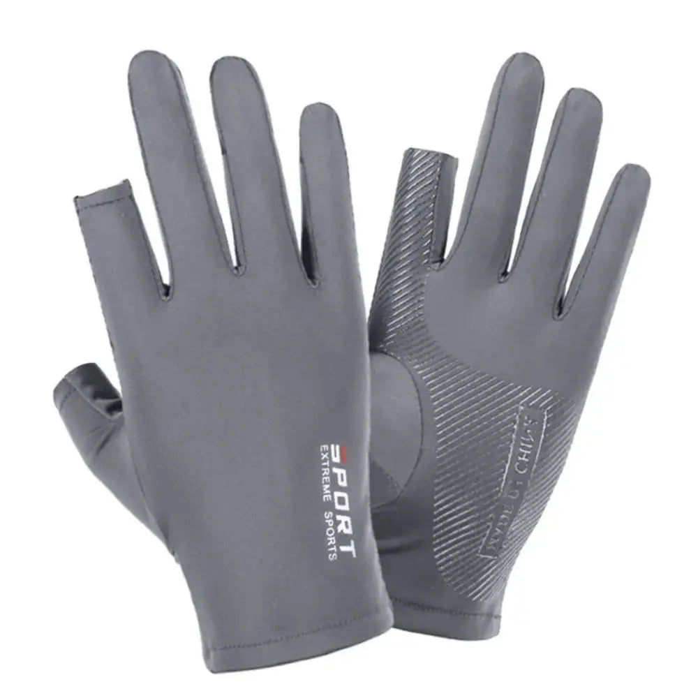 Ice Silk Half-Finger Gloves for Sports & Driving