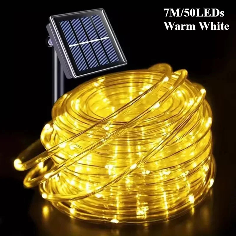 Solar Rope Fairy Lights – 8 Modes Waterproof Outdoor Garland