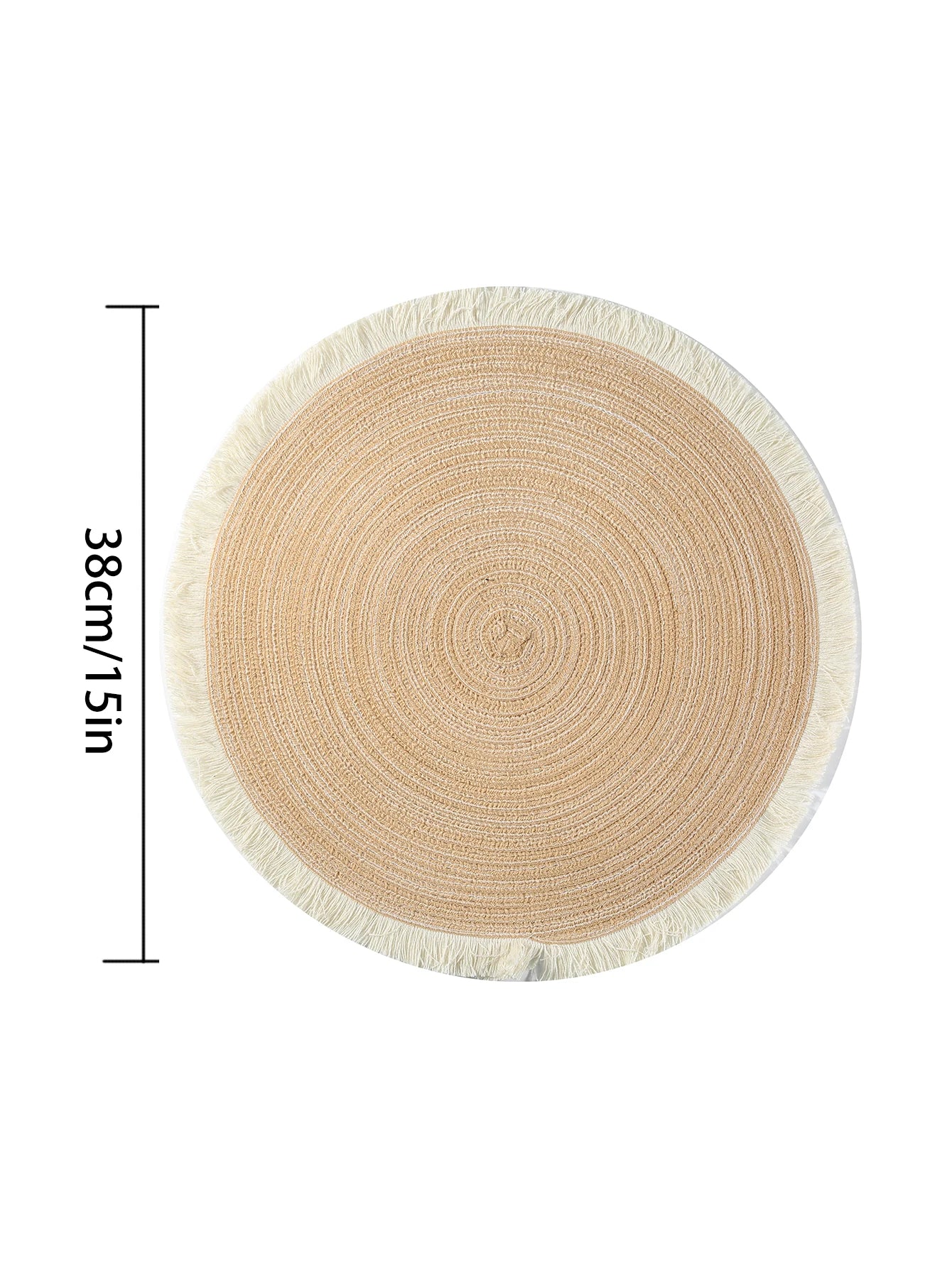4pcs Eco Woven Fringe Round Placemats