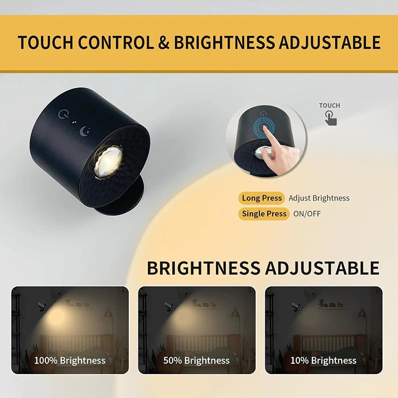 Dual Head LED Wall Lamp – Touch & Wireless
