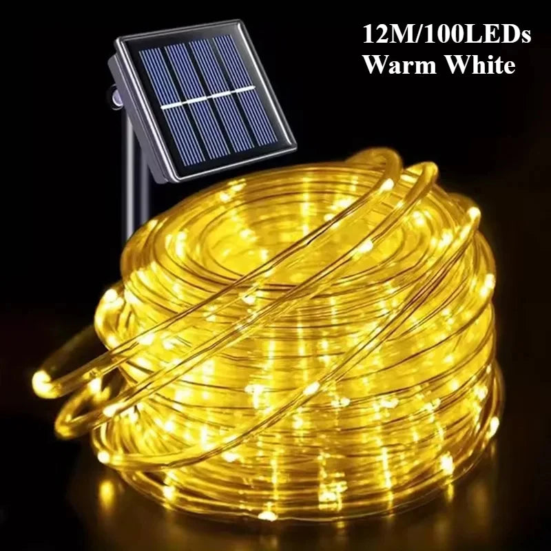 Solar Rope Fairy Lights – 8 Modes Waterproof Outdoor Garland