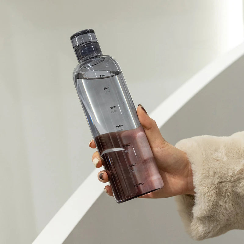 Portable Time Marked Water Bottle – 500ML/750ML Leakproof