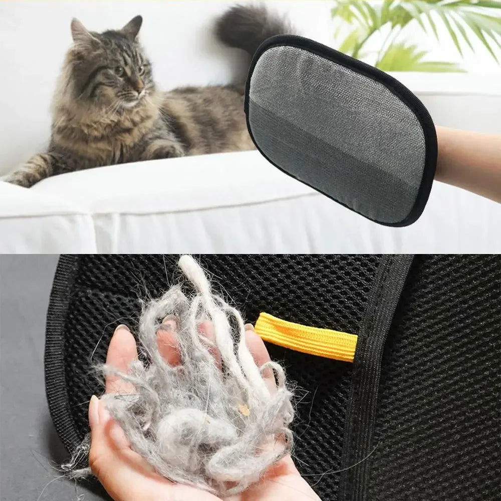 Pet Grooming Gloves – Static Hair Remover for Dogs & Cats