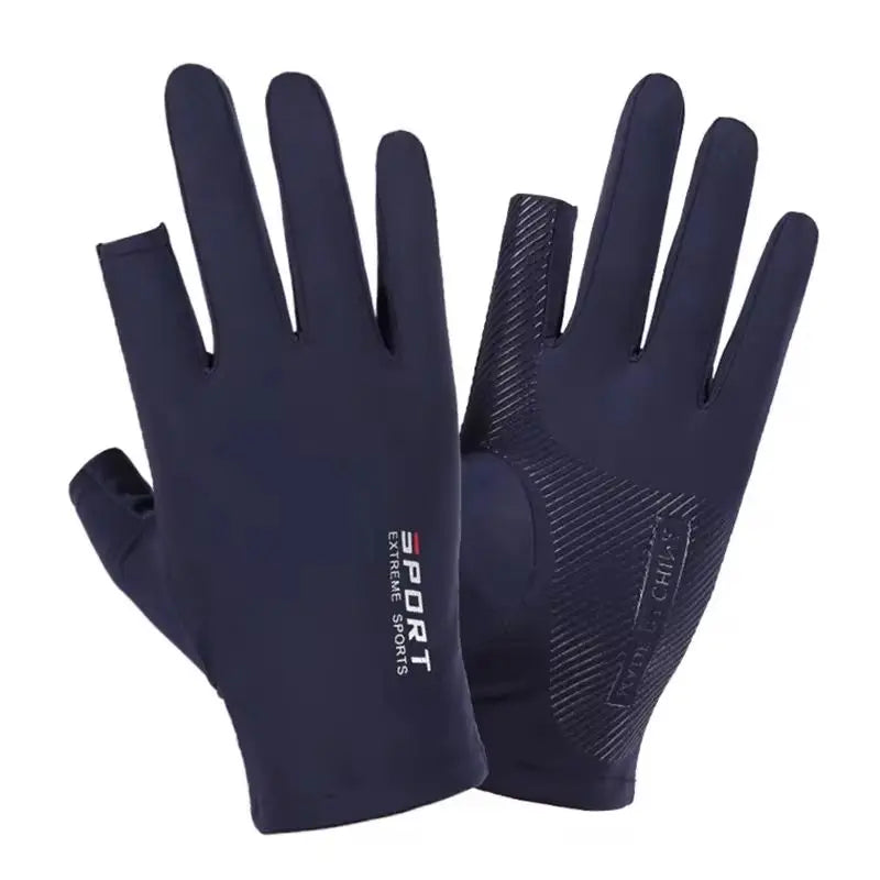 Ice Silk Half-Finger Gloves for Sports & Driving