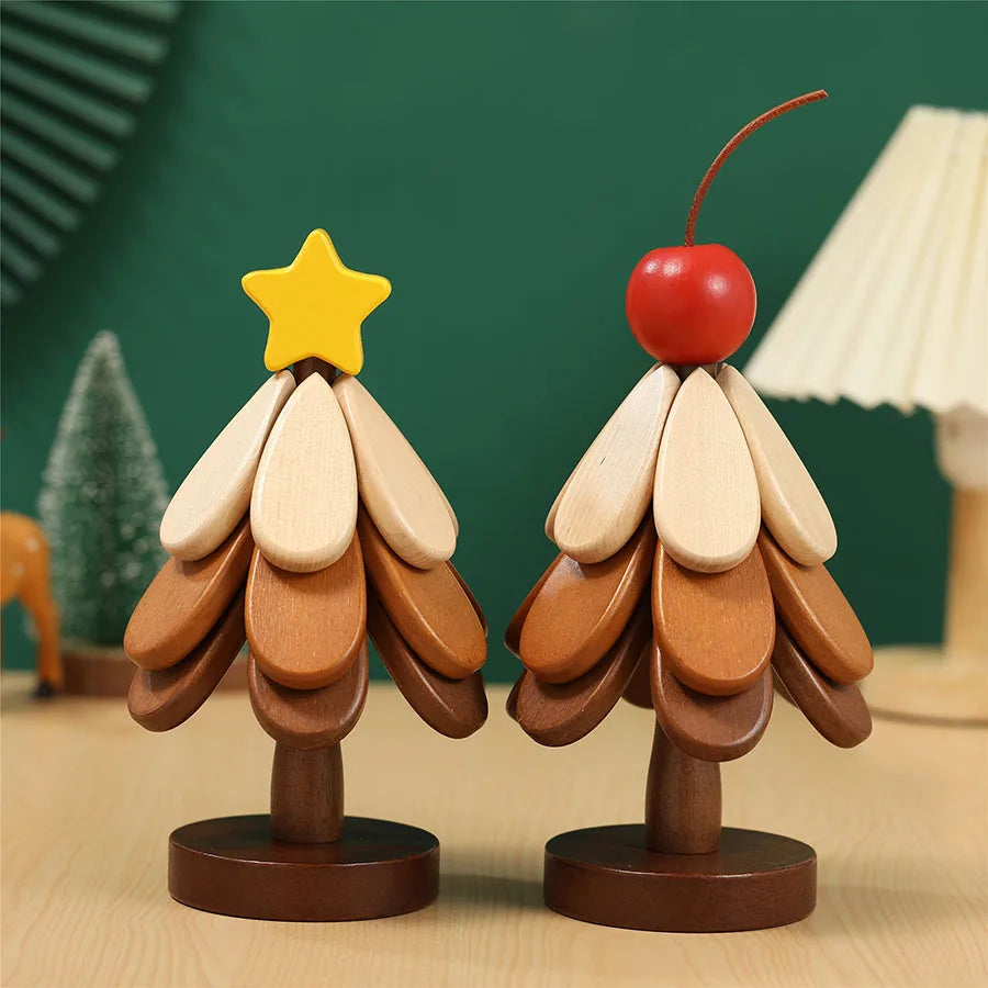 Foldable Wooden Christmas Tree Trivet – Heat-Resistant Mat