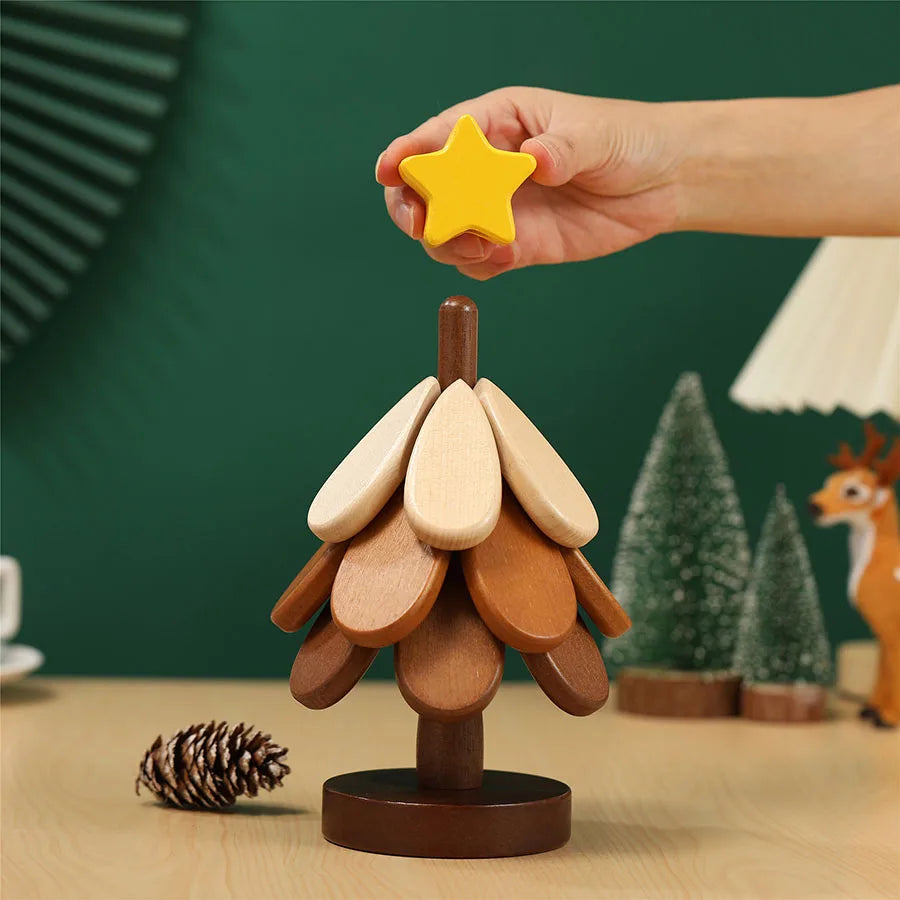 Foldable Wooden Christmas Tree Trivet – Heat-Resistant Mat