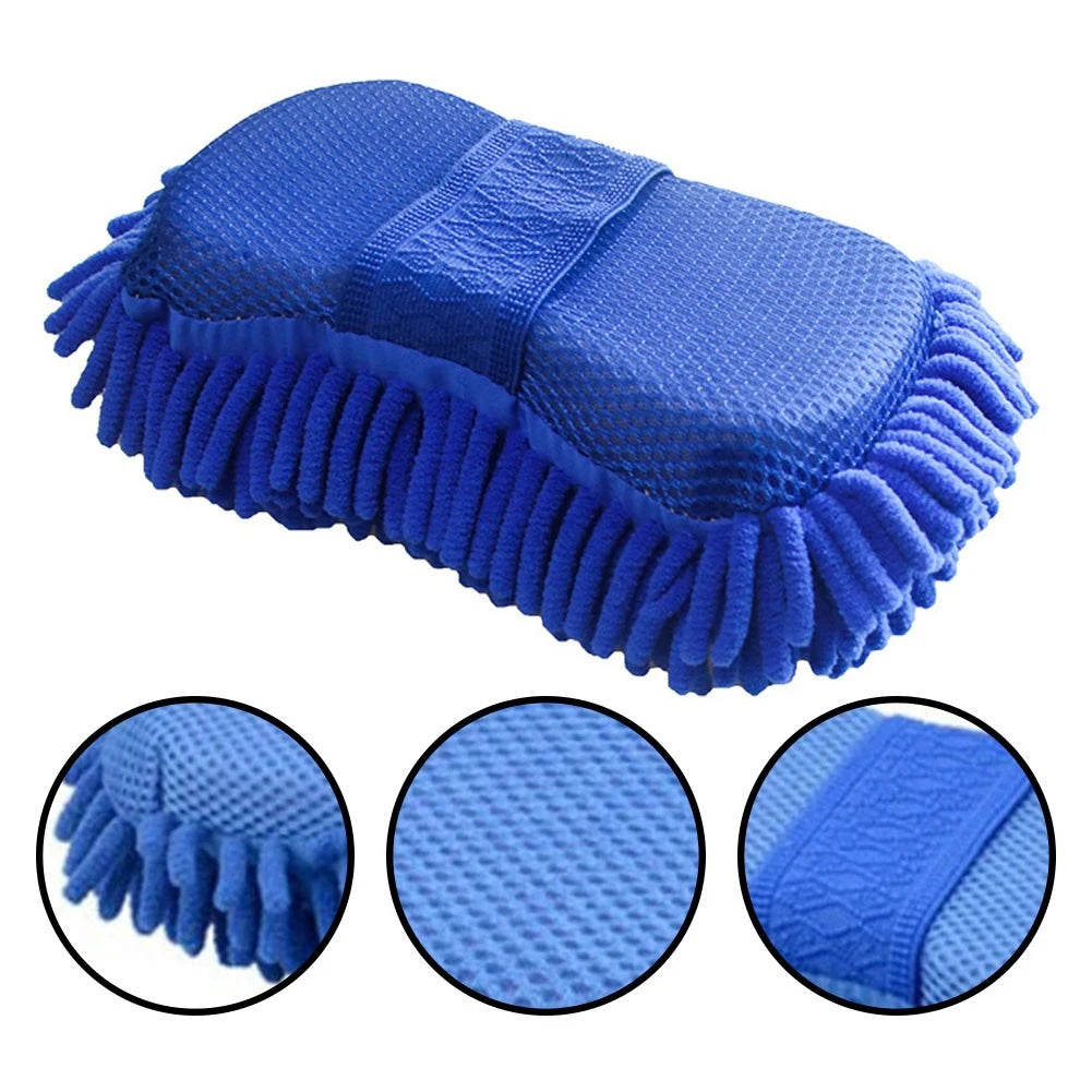 Chenille Microfiber Car Wash Mitt – Hand Strap Cleaning Pad