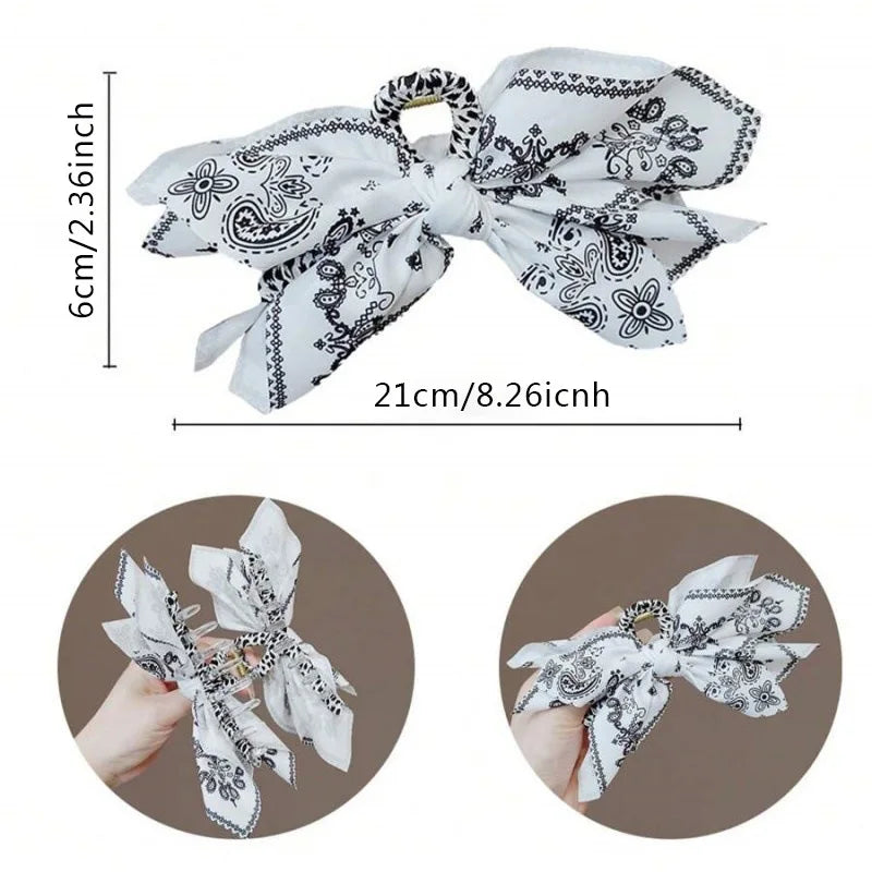 Double-Sided Butterfly Bow Hair Clip – Summer Cashew Pattern Claw Clip