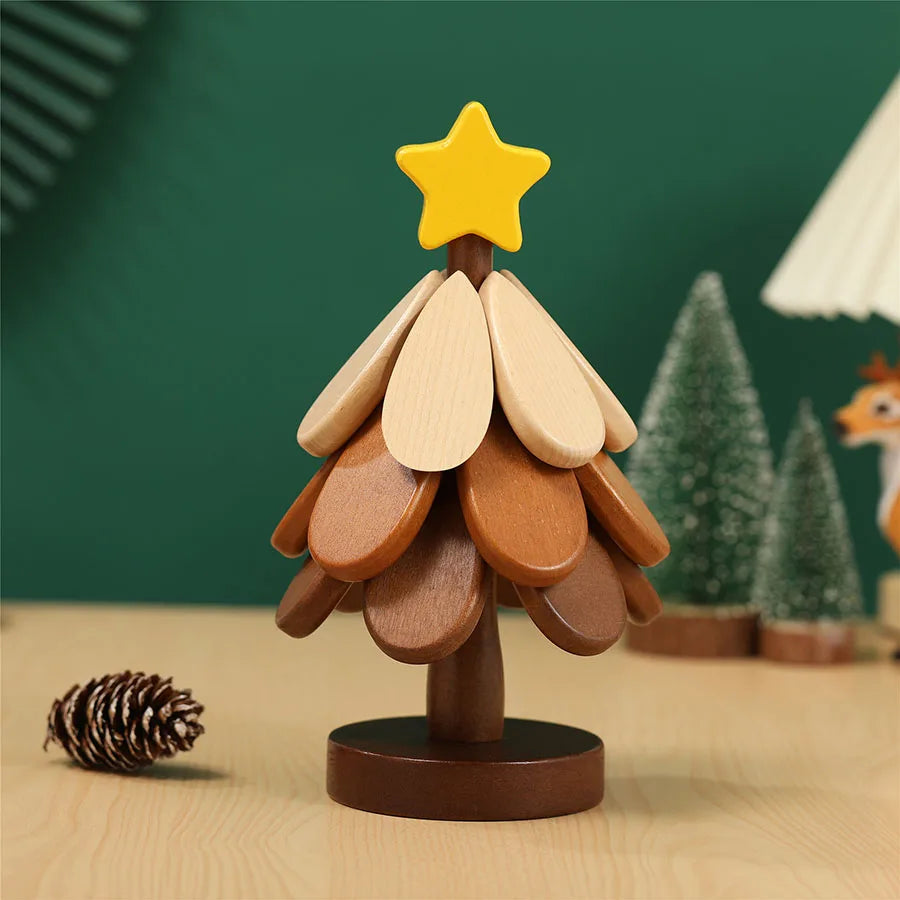 Foldable Wooden Christmas Tree Trivet – Heat-Resistant Mat