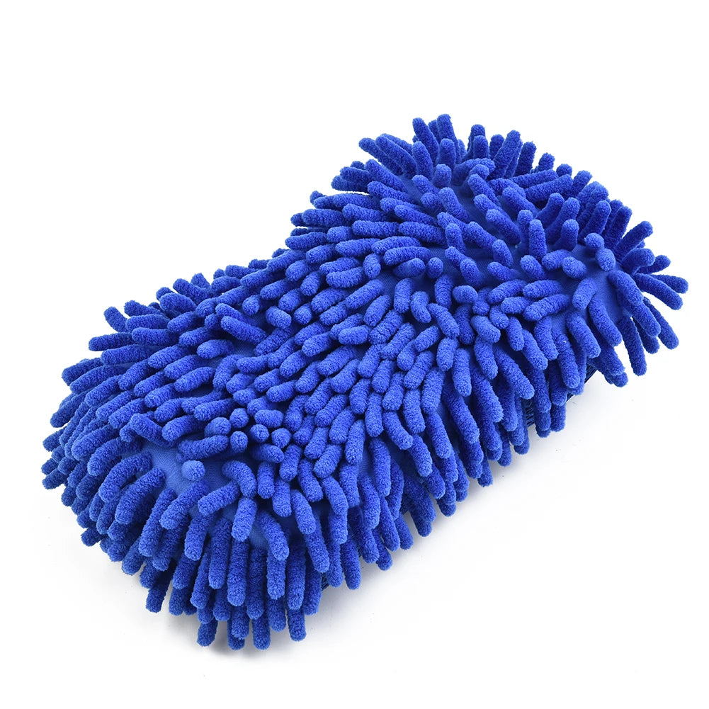 Chenille Microfiber Car Wash Mitt – Hand Strap Cleaning Pad