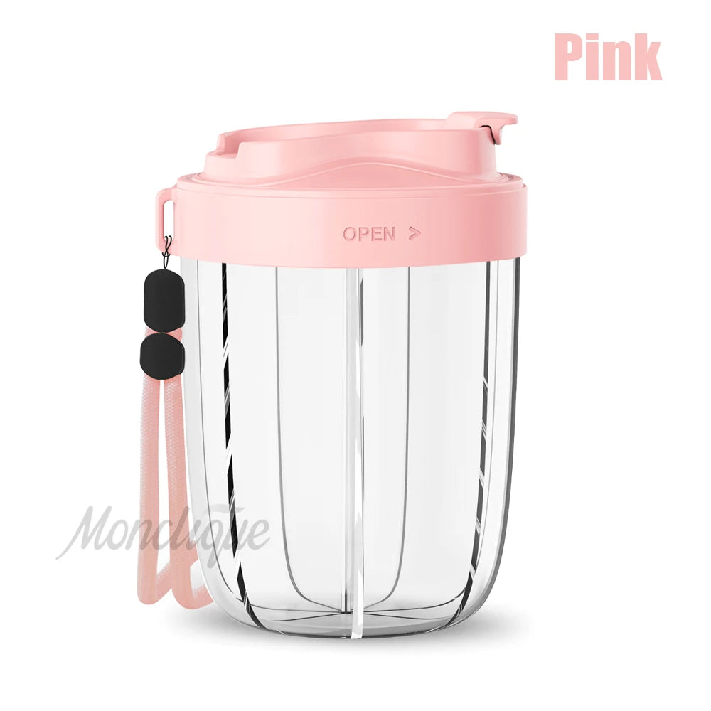 7-Grid Large Pill Organizer Bottle with Cup & Strap – Travel Supplement Holder