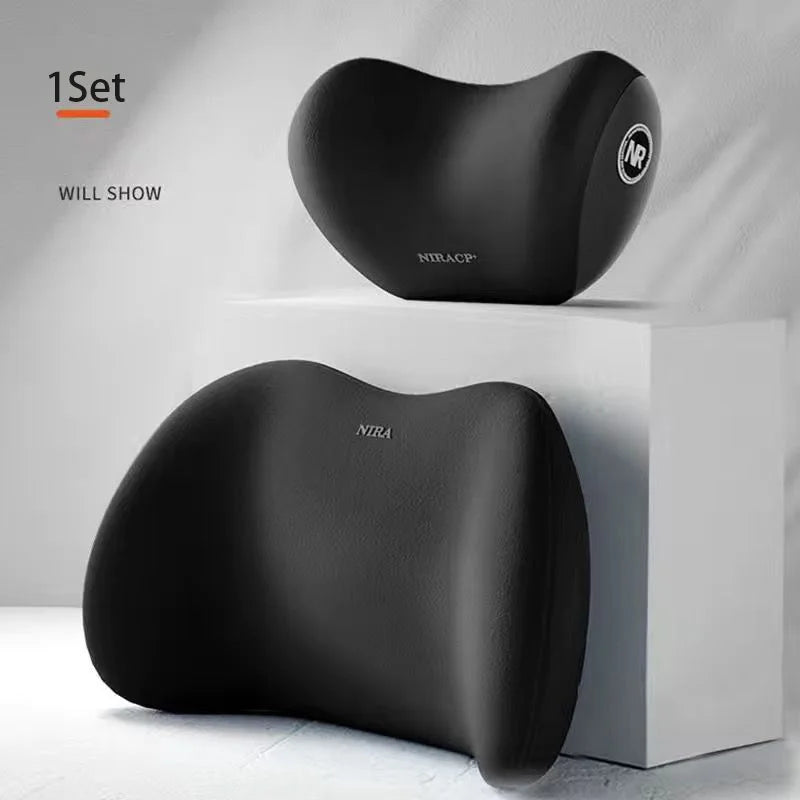 Ergonomic Memory Foam Car Neck & Lumbar Support Pillow