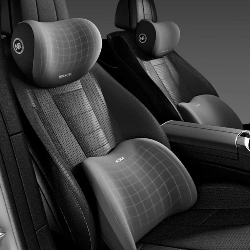 Ergonomic Memory Foam Car Neck & Lumbar Support Pillow