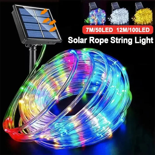 Solar Rope Fairy Lights – 8 Modes Waterproof Outdoor Garland