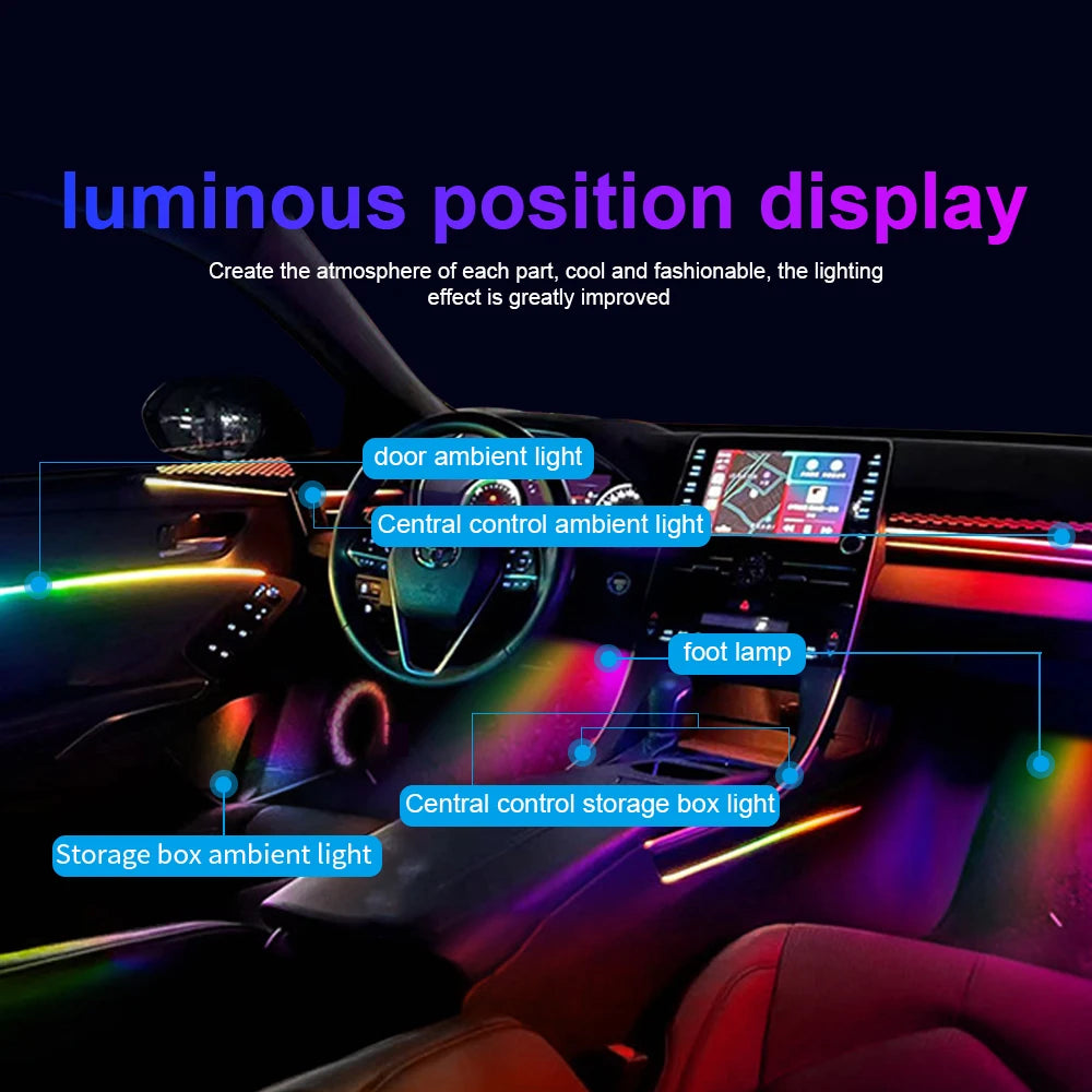 RGB Fiber Optic Car Ambient Light Kit | 6–22 in 1 DIY Set