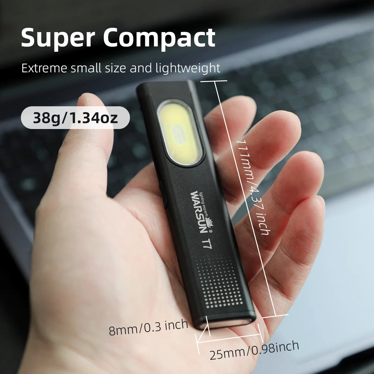 Warsun 650Lm Mini Keychain Flashlight with Magnet