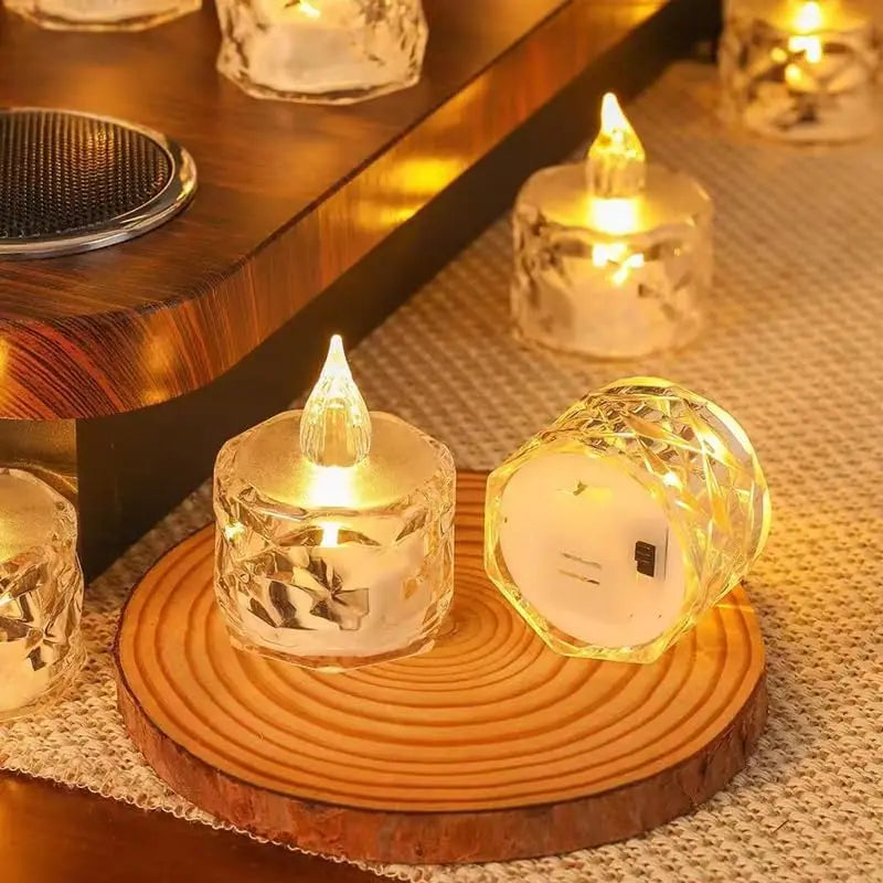 Flameless Crystal Shell LED Candle Light