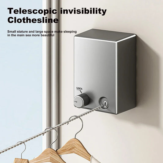 Space-Saving Retractable Clothesline – 13.8ft Stainless Steel
