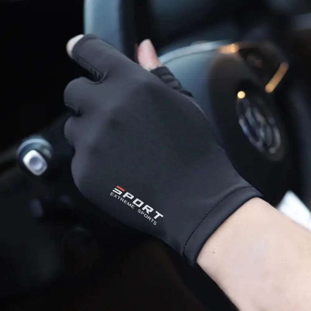 Ice Silk Half-Finger Gloves for Sports & Driving