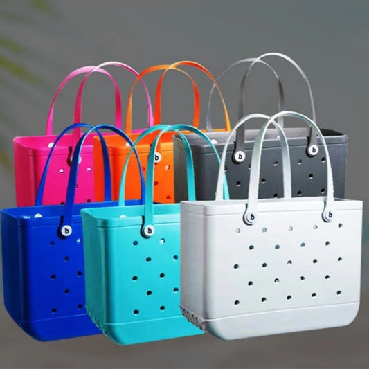 Large EVA Waterproof Beach Tote Bag – Jelly Style Summer Organizer