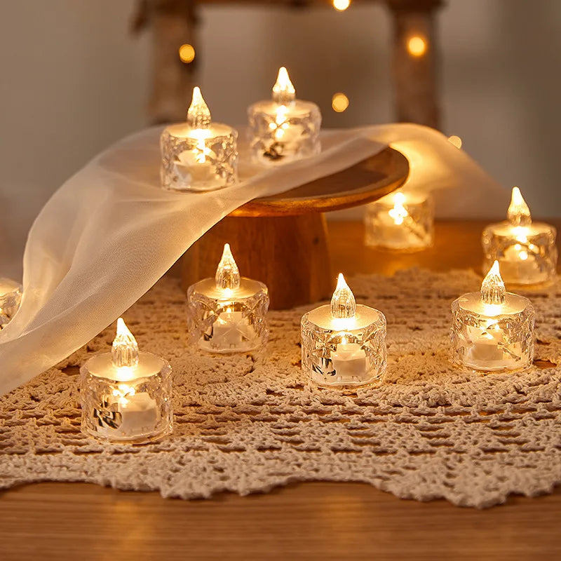Flameless Crystal Shell LED Candle Light
