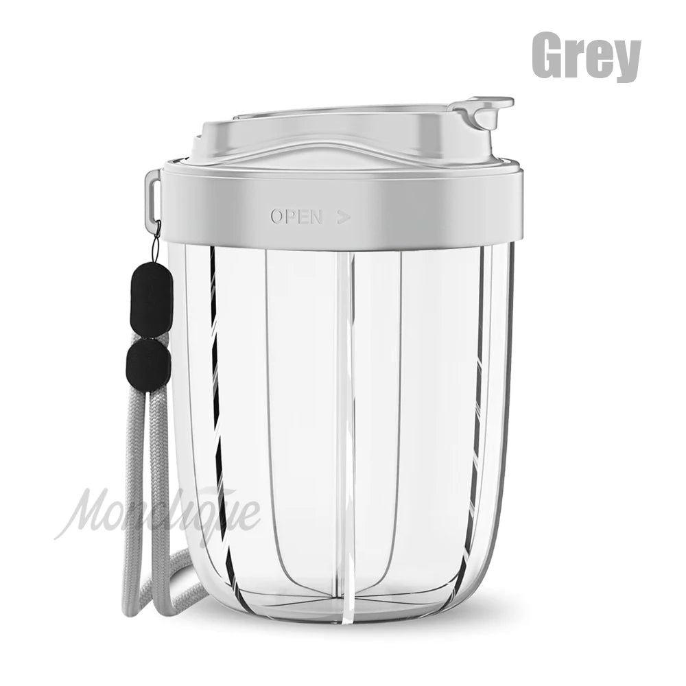 7-Grid Large Pill Organizer Bottle with Cup & Strap – Travel Supplement Holder