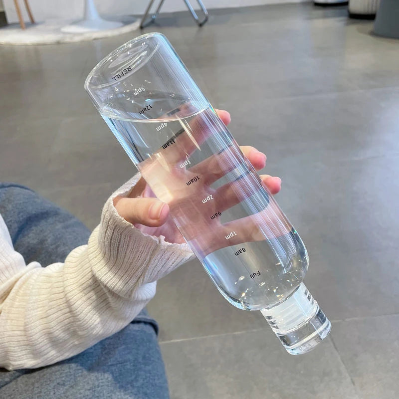 Portable Time Marked Water Bottle – 500ML/750ML Leakproof