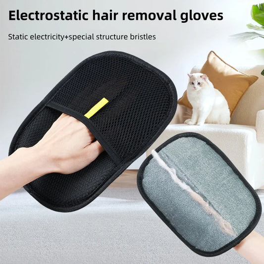 Pet Grooming Gloves – Static Hair Remover for Dogs & Cats