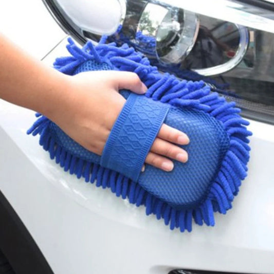Chenille Microfiber Car Wash Mitt – Hand Strap Cleaning Pad