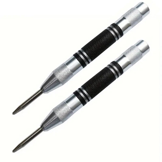 Spring-Loaded Auto Center Punch Tool for Wood & Metal
