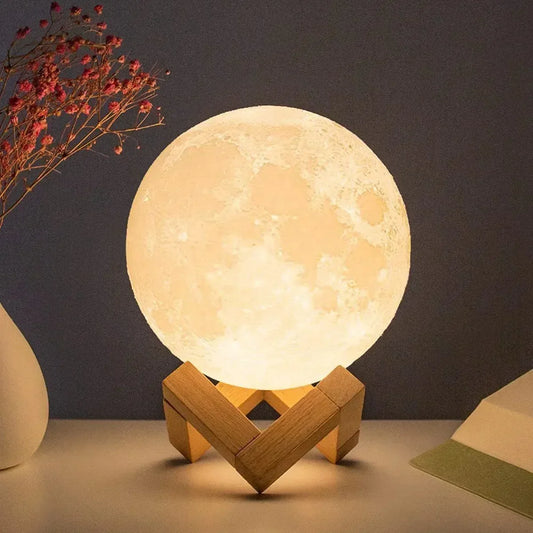 8cm (3.15 inch) Moon LED Night Light with Stand – Starry Bedroom Lamp