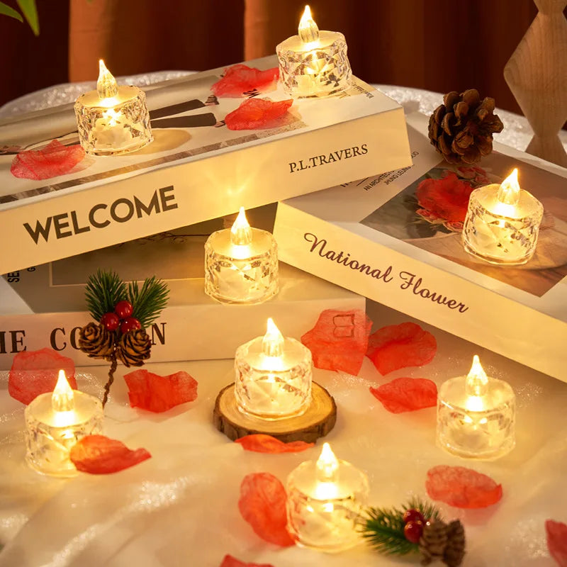 Flameless Crystal Shell LED Candle Light