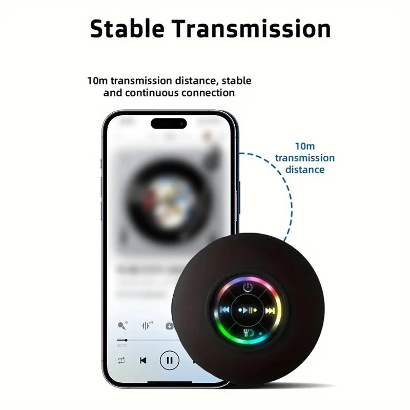 Waterproof Bluetooth Speaker with Suction Cup – Shower & Outdoor Use