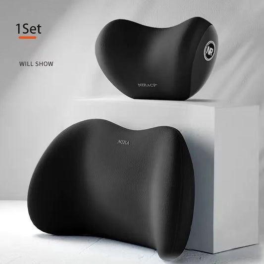 Ergonomic Memory Foam Car Neck & Lumbar Support Pillow