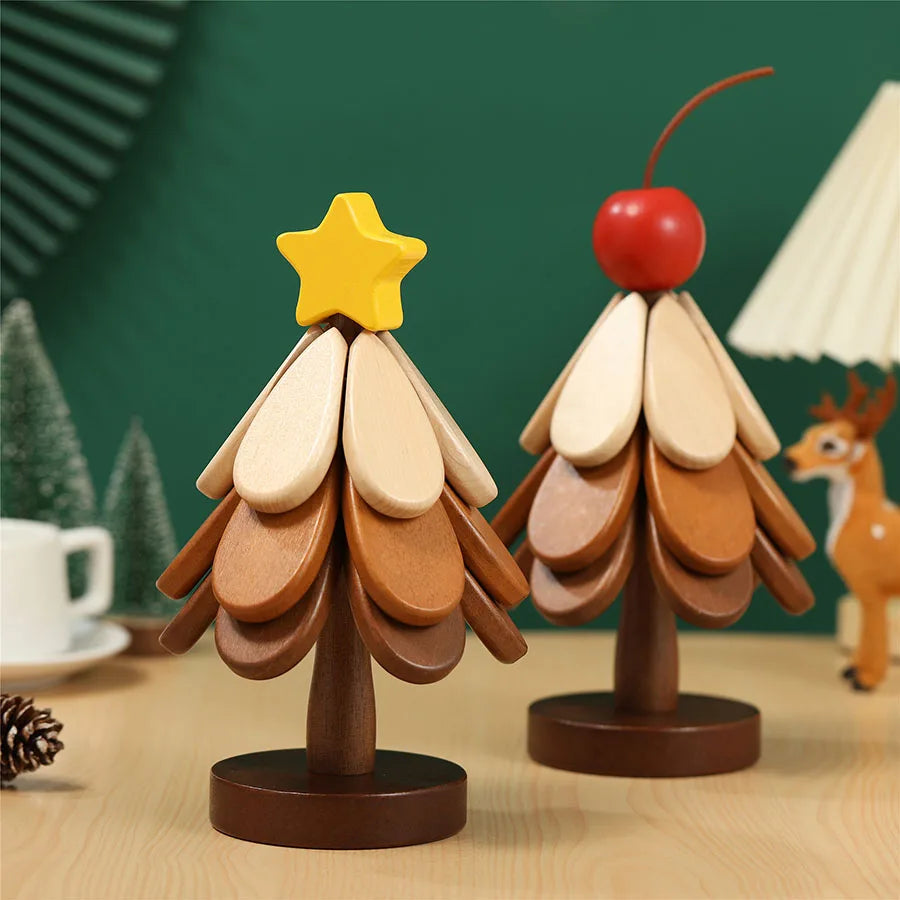 Foldable Wooden Christmas Tree Trivet – Heat-Resistant Mat